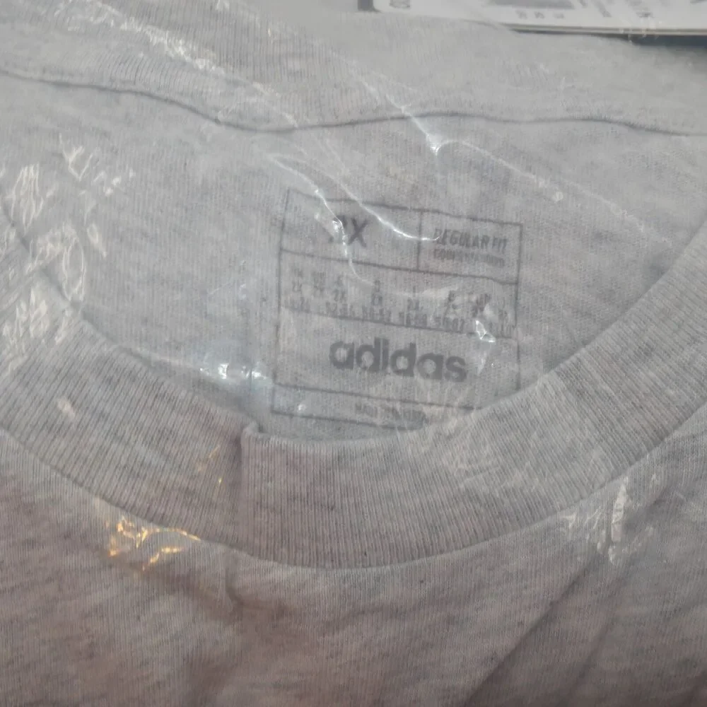NEW Adidas Women's 2x Gray Floral Logo Graphic Tee Short Sleeve Shirt - Picture 5 of 6